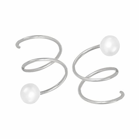 twirl earrings with pearl gold plated silver www