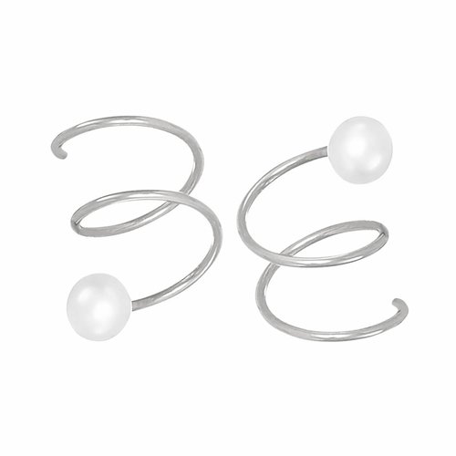 Dutch Basics Pearl Twirl Earrings - Silver Dutch Basics Pearl Twirl Earrings - Silver