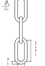 Vuurverzinkte ketting Langschalmig, DIN 763, 3 t/m 13 mm per meter