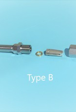 Rvs Doe het zelf terminal met schroefdraad AISI-316, voor kabel 4, 5, 6 en 8mm