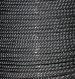 Rvs Staalkabel Transparant PVC omspoten 7x19, 250 mtr