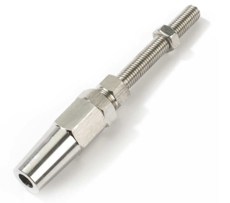 Rvs Doe het zelf terminal met schroefdraad AISI-316, voor kabel 4, 5, 6 en 8mm
