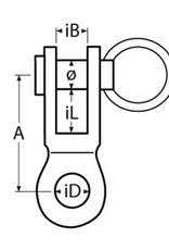 Rvs Toggle gaffel-oog AISI-316