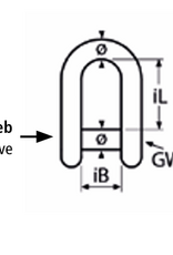 Rvs D-sluiting met inbus  AISI-316, diameter 5 mm t/m 10 mm