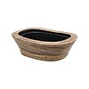 Drypot Rattan Stripe Oval Grey Ø 49