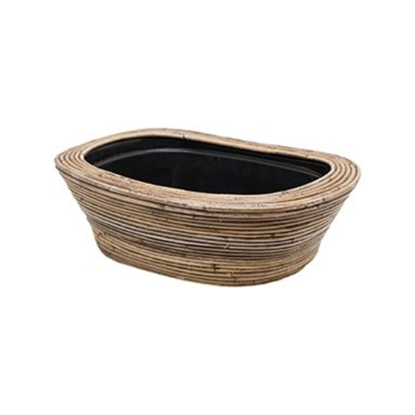 Drypot Rattan Drypot Rattan Stripe Oval Grey Ø 49