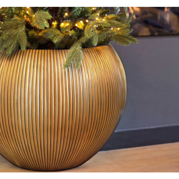 Capi Capi Nature Groove Vase Bowl Gold Ø 40