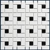 mozaïek PARIS Pinwheel Matt Black / White