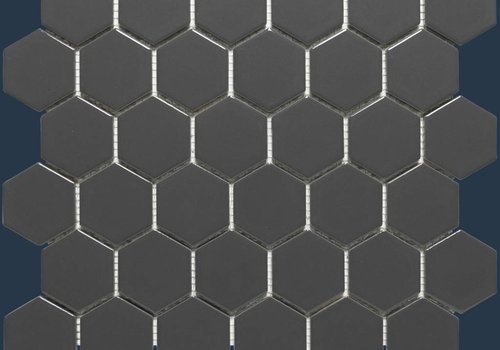 The Mosaic Factory mozaïek BARCELONA Hexagon Glossy Dark Grey 51x59