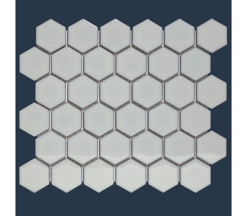 mozaïek BARCELONA Hexagon Glossy Light Grey Edge 51x59