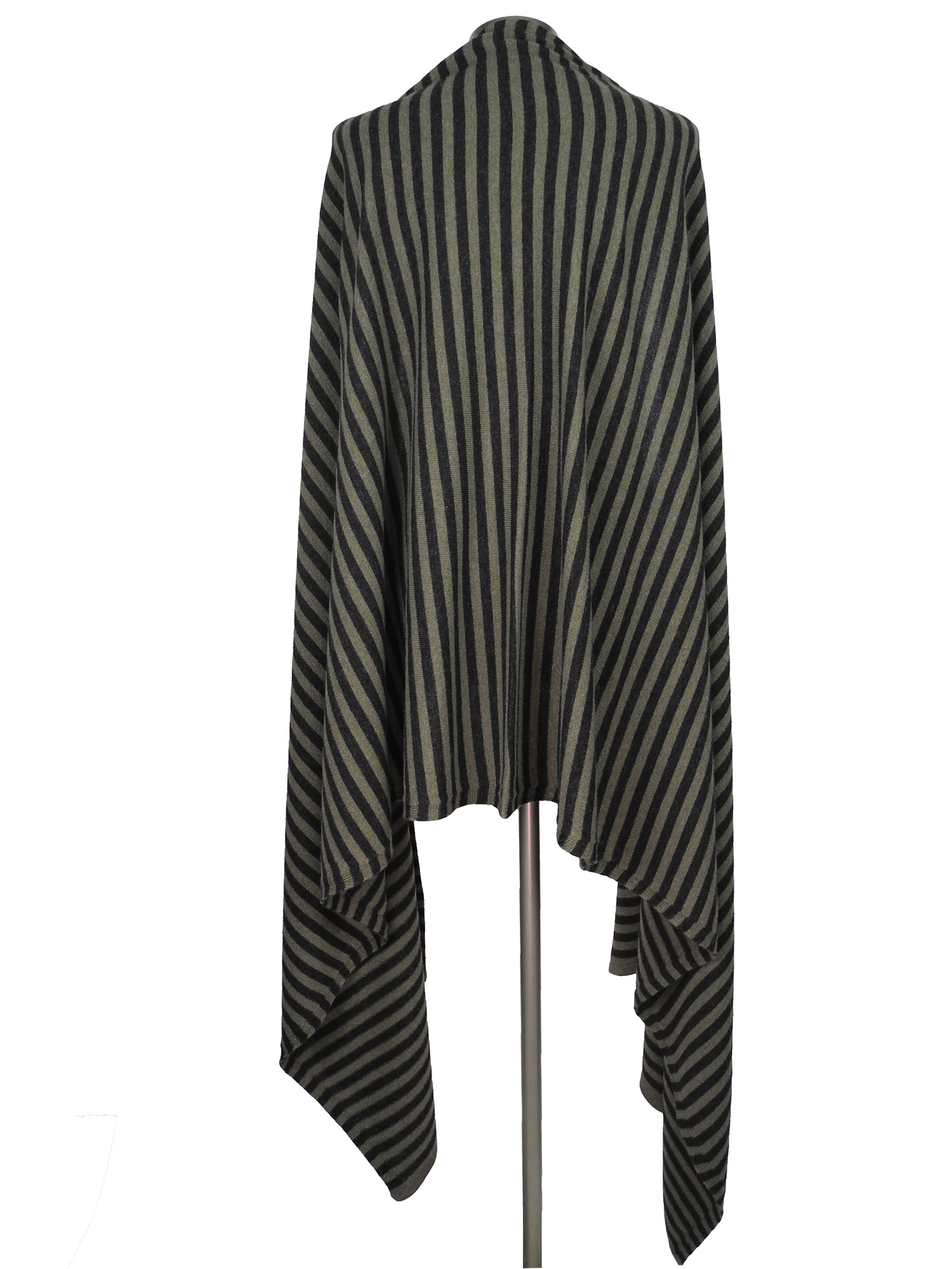 Sjaal SjaalMania Cosy Chic Stripes Olive - Black