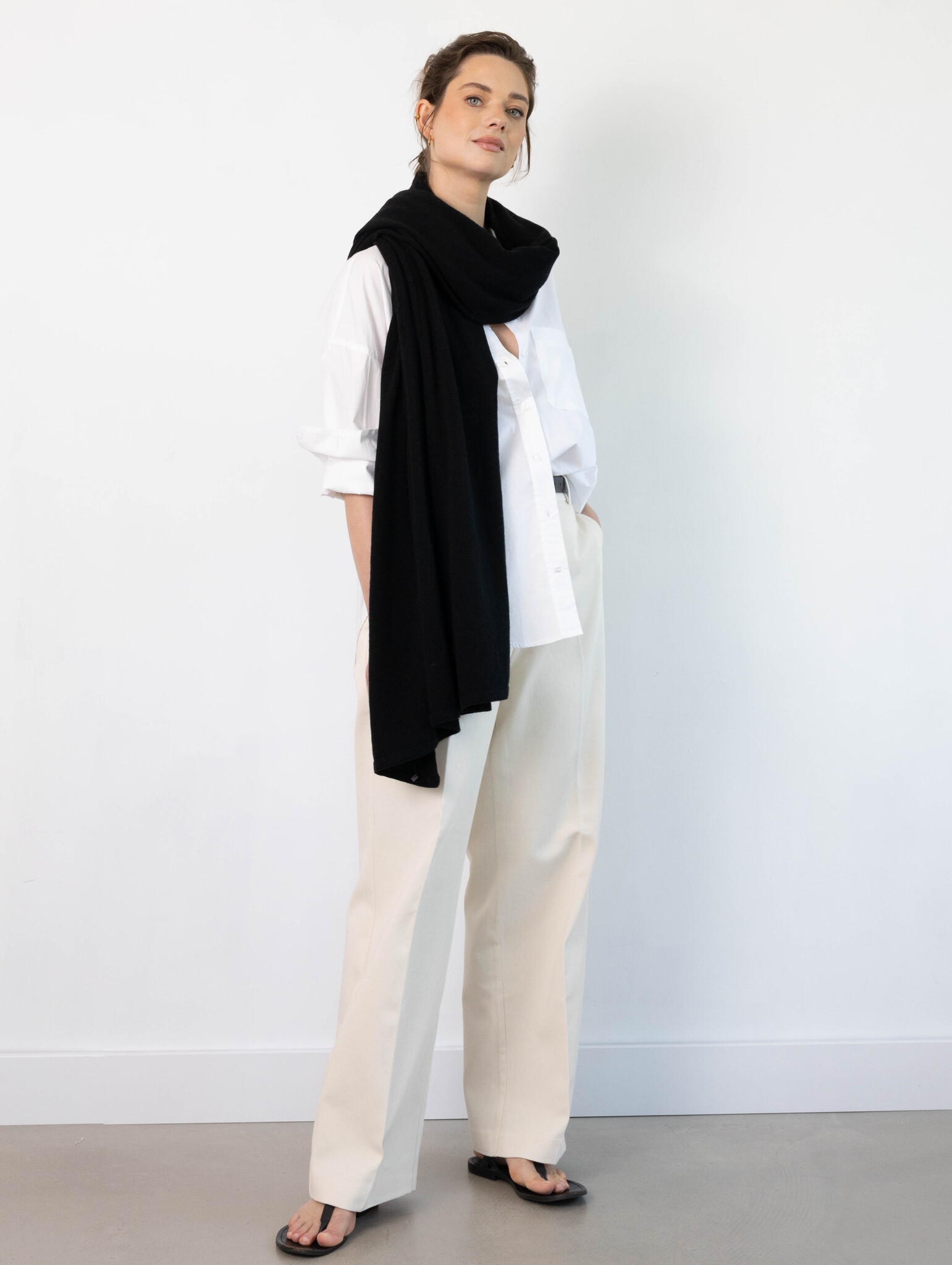 Sjaal SjaalMania Cosy Chic Solid Black