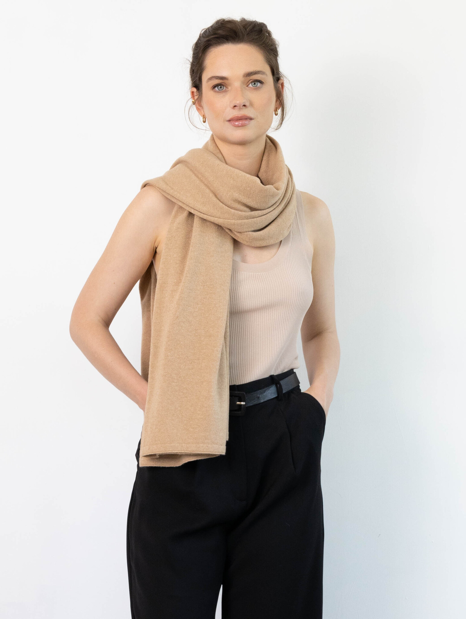 Sjaal Cosy Short Camel Beige