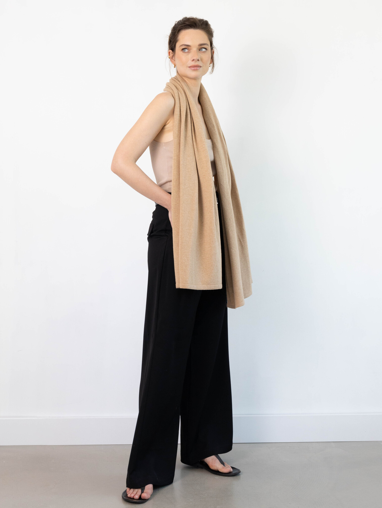 Sjaal Cosy Short Camel Beige