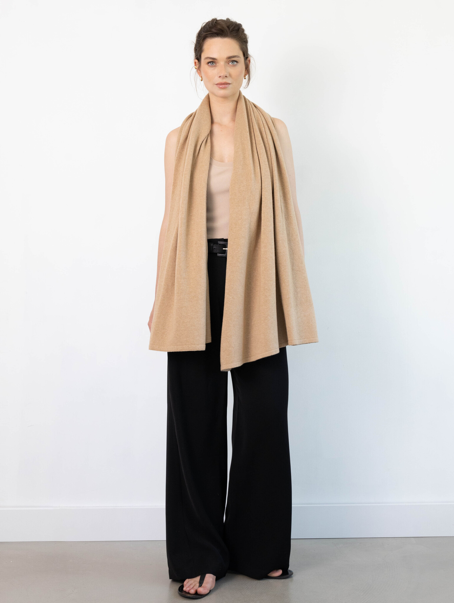 Sjaal Cosy Short Camel Beige