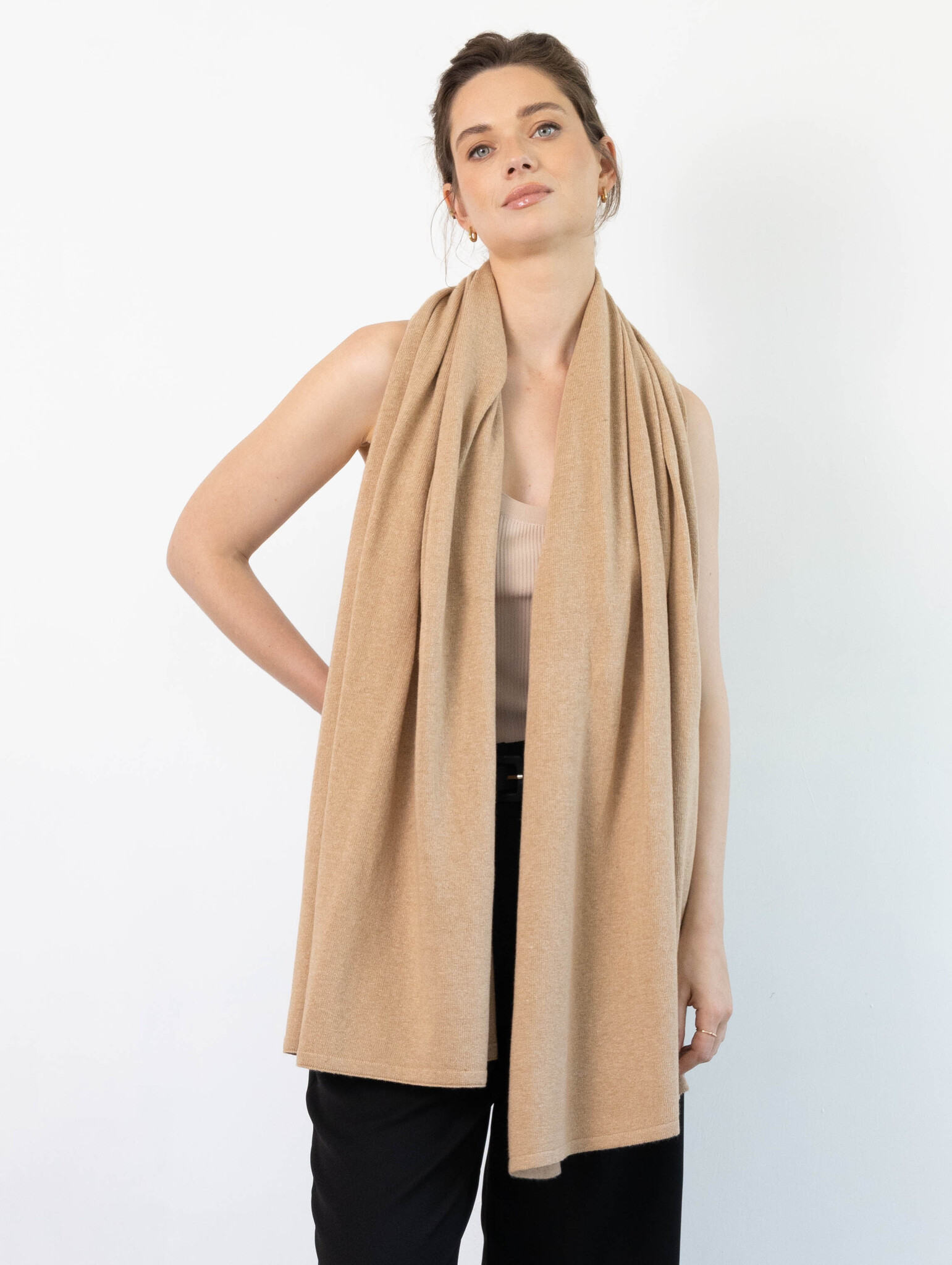 Sjaal Cosy Short Camel Beige