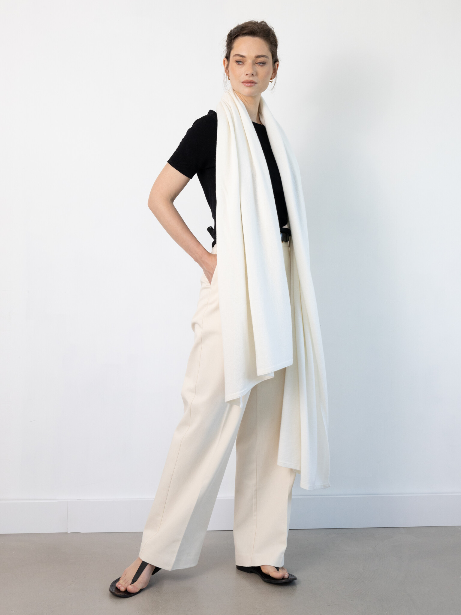 Sjaal SjaalMania Cosy Chic Creamy White
