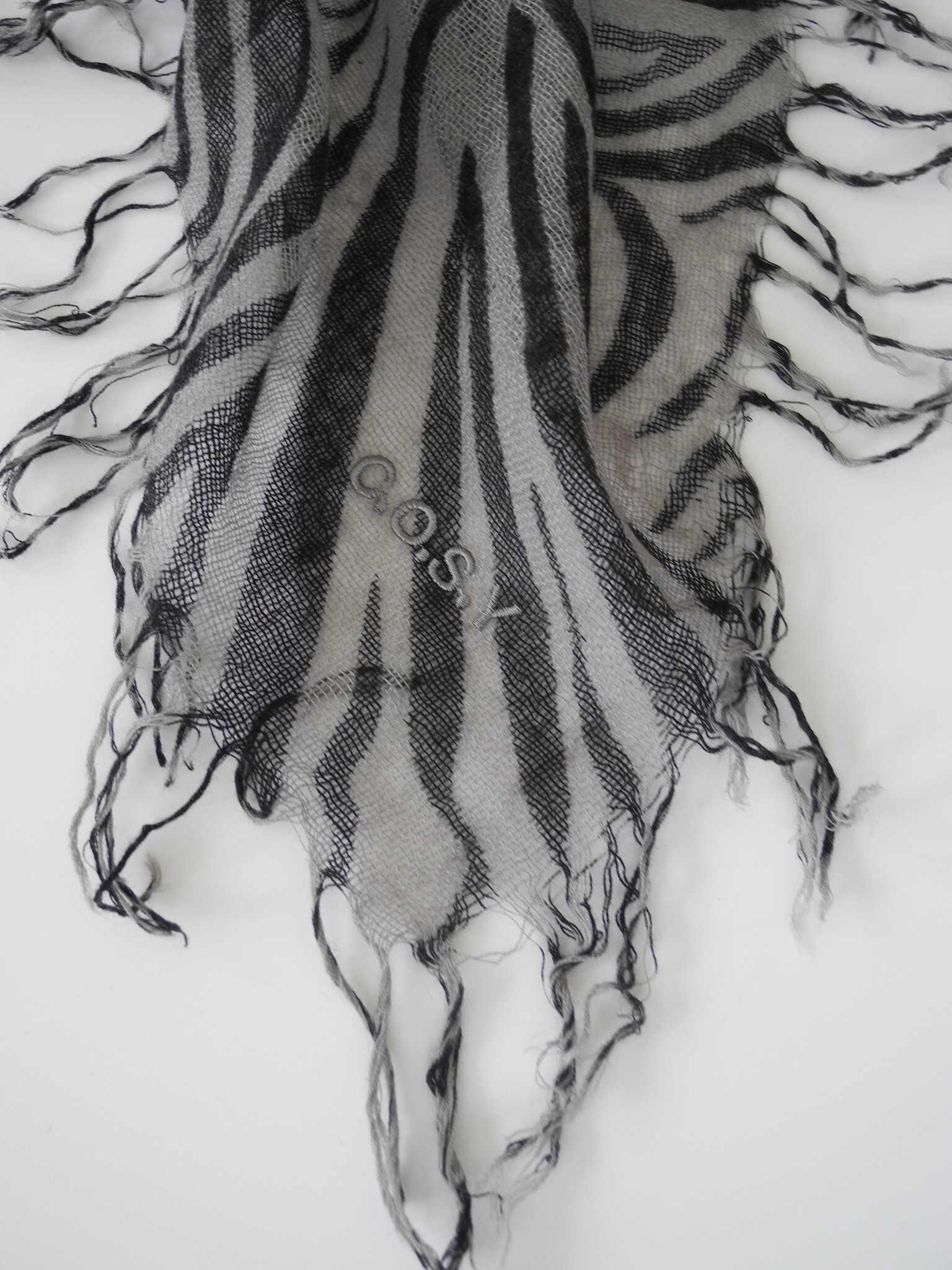 Sjaal Cosy Cashmy Zebra Black-Frost Grey