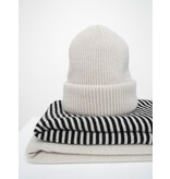 Sjaal SjaalMania Cosy Chic Stripes Light Sand- Black