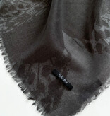 Sjaal 100% Cashmere Butterfly Neutral Grey - Solid Black