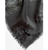 Sjaal 100% Cashmere Butterfly Neutral Grey - Solid Black