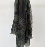 Sjaal 100% Cashmere Butterfly Sage - Solid Black