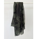 Sjaal 100% Cashmere Butterfly Sage - Solid Black