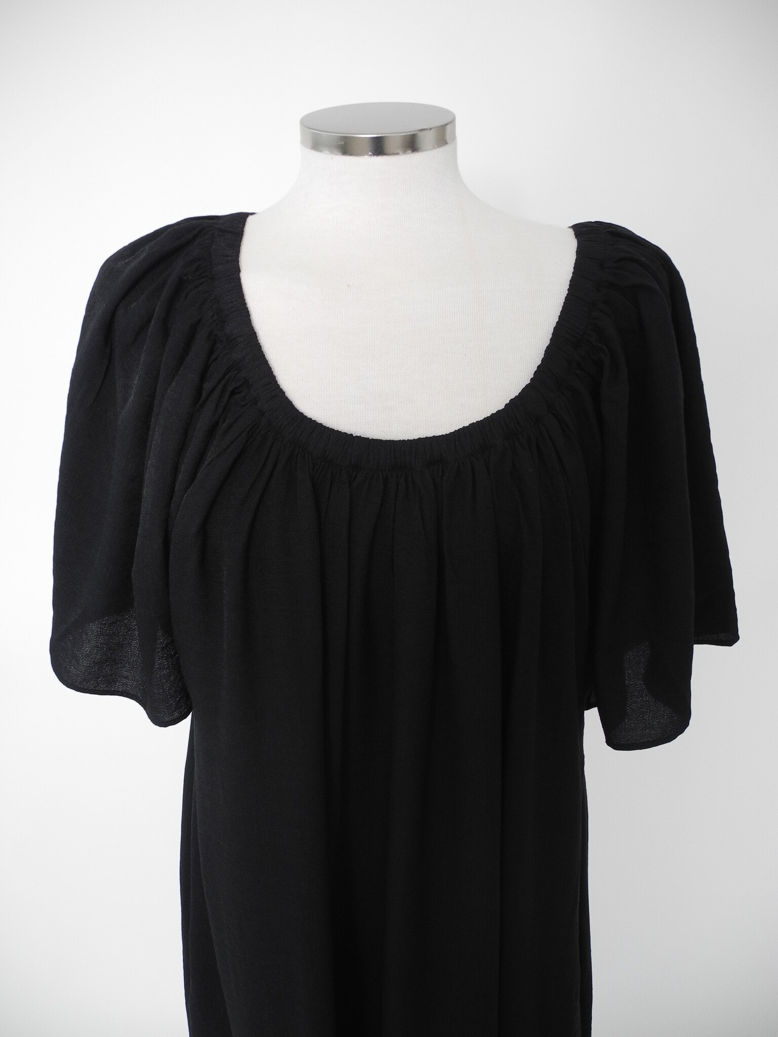 Off Shoulder Dress Solid Black
