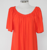 The Off Shoulder Dress Vibrant Orange