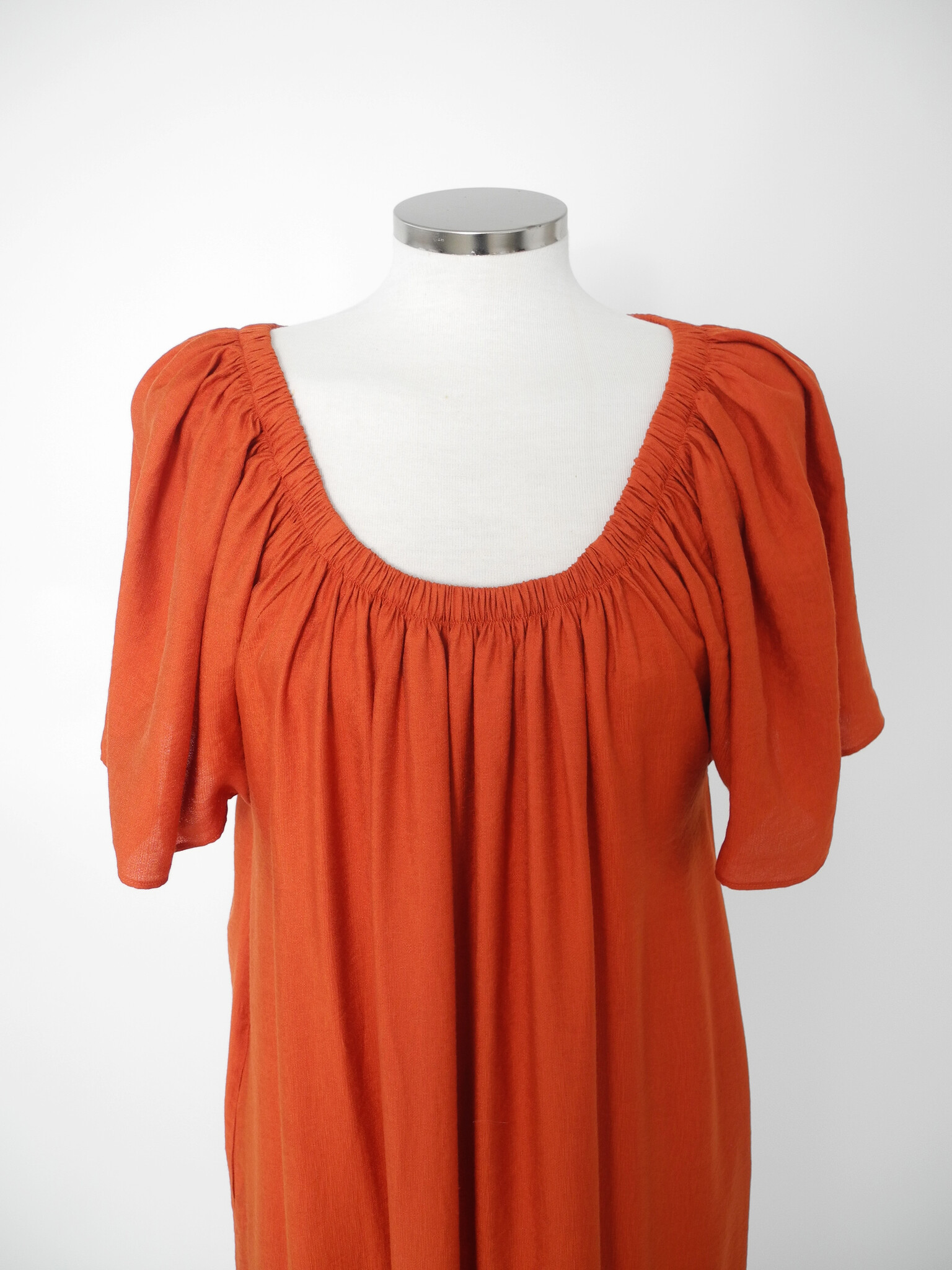 The Off Shoulder Dress Burnt Orange