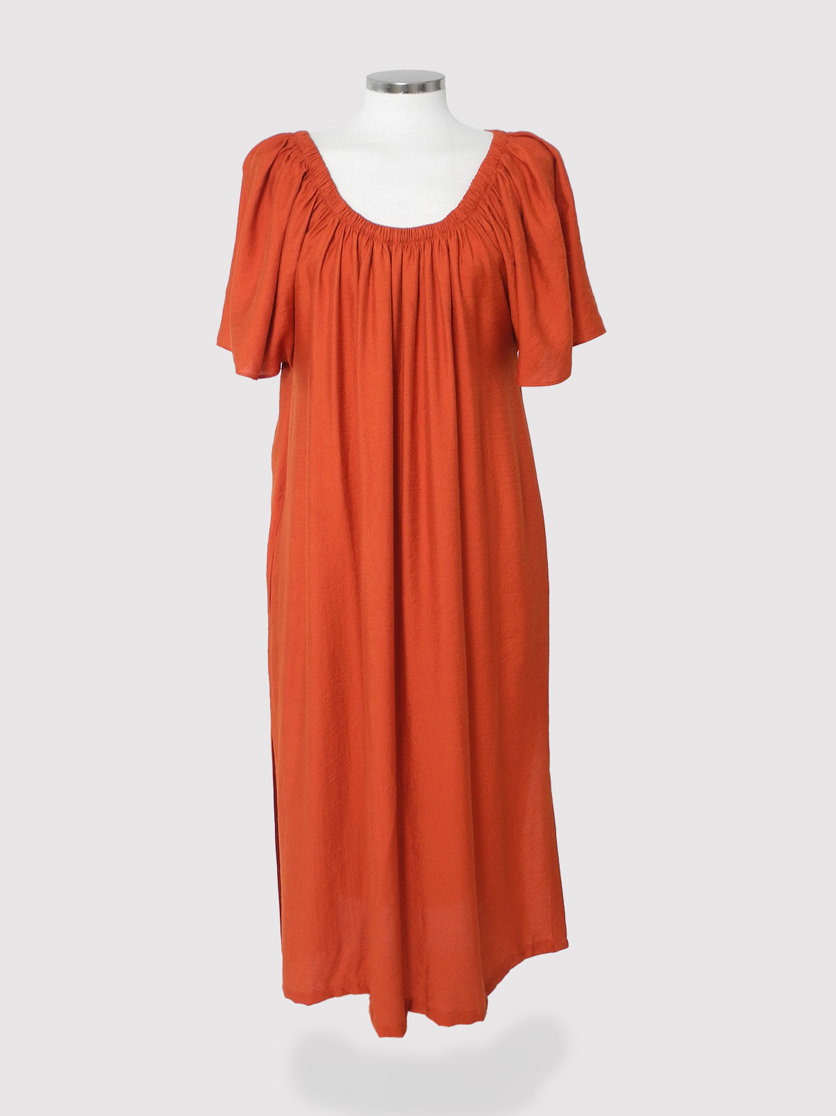 The Off Shoulder Dress Burnt Orange