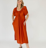 The Off Shoulder Dress Burnt Orange