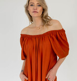 The Off Shoulder Dress Burnt Orange