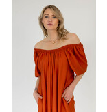 The Off Shoulder Dress Burnt Orange