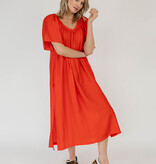 The Off Shoulder Dress Vibrant Orange