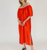 The Off Shoulder Dress Vibrant Orange