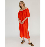 The Off Shoulder Dress Vibrant Orange