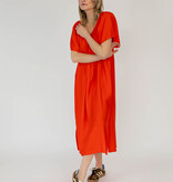 The Off Shoulder Dress Vibrant Orange