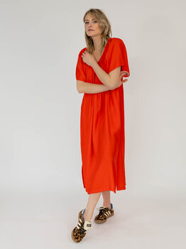 The Off Shoulder Dress Vibrant Orange