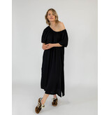 Off Shoulder Dress Solid Black