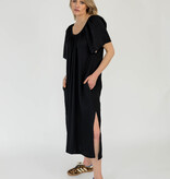 Off Shoulder Dress Solid Black