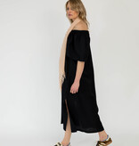 Off Shoulder Dress Solid Black