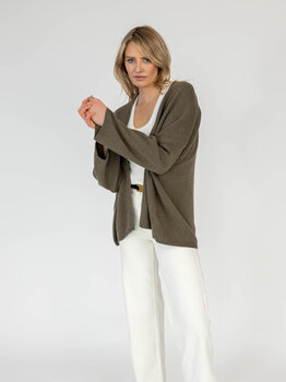 Cosy Cardigan Long Sleeve Olive Melee