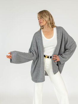 Cosy Cardigan Long Sleeve Mid Grey Melee