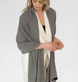 Sjaal SjaalMania Cosy Chic Stripes Light Sand- Black