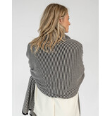 Sjaal SjaalMania Cosy Chic Stripes Light Sand- Black