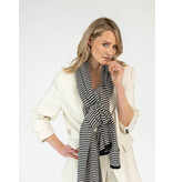 Sjaal SjaalMania Cosy Chic Stripes Light Sand- Black