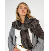 Sjaal 100% Cashmere Butterfly Neutral Grey - Solid Black