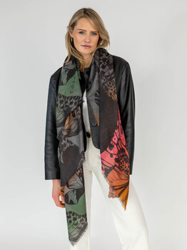 Sjaal 100% Cashmere Butterfly Multi Colour