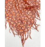 Sjaal Cosy Cashmy Leopard Coral